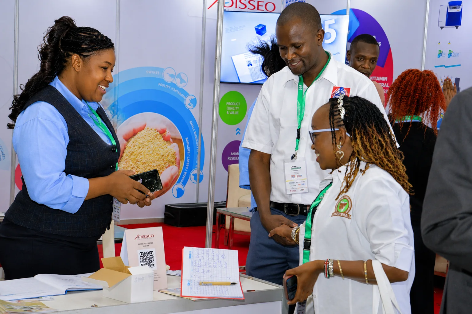 Animix team members connecting with an AFEC attendee